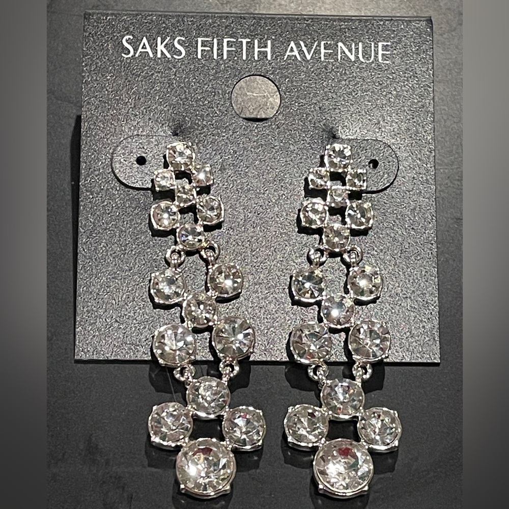 Chic Silver Crystal Drop Earrings